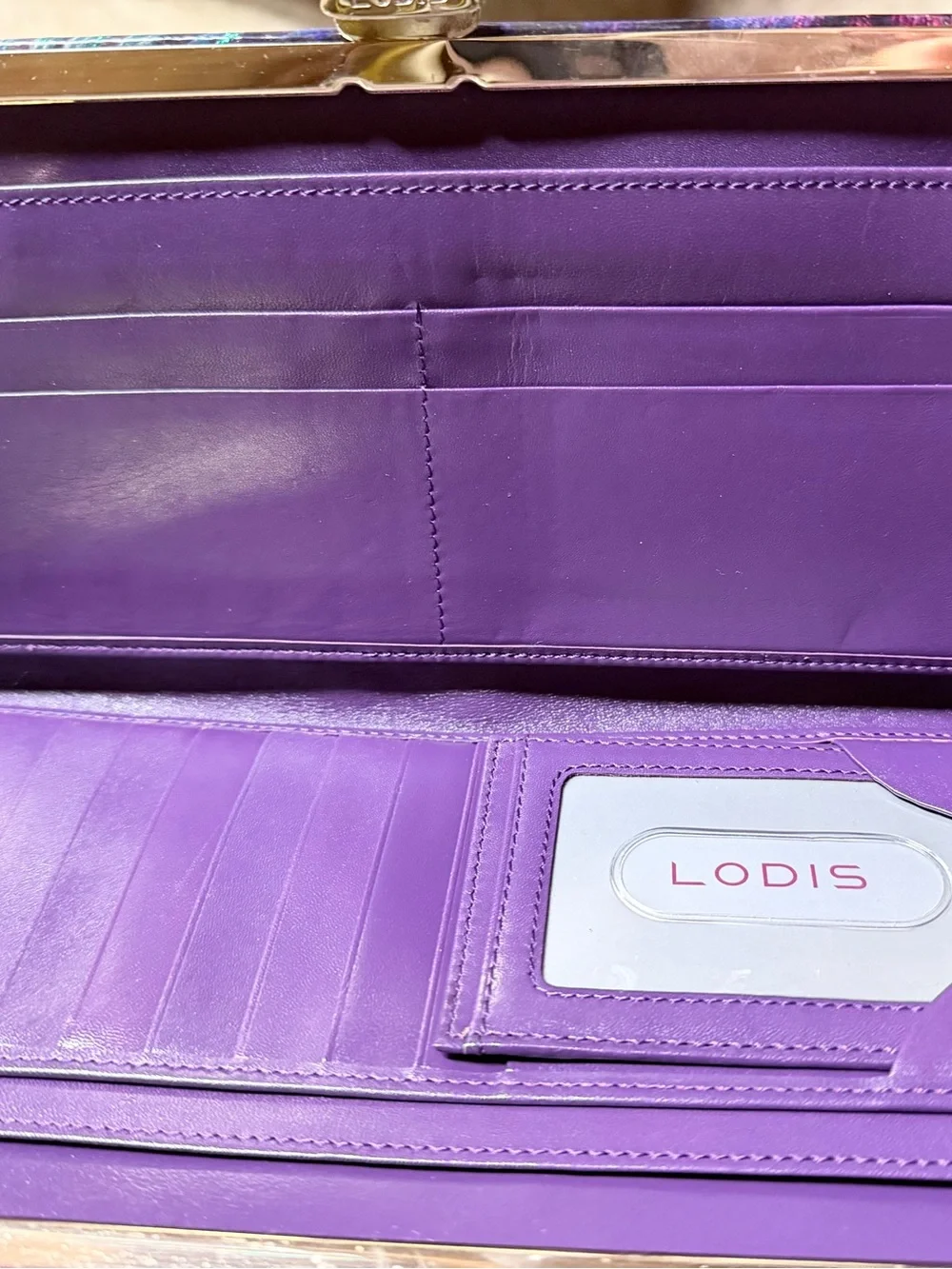 Lodis Peacock Print Feather Clutch Wallet